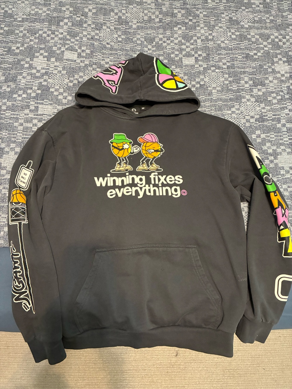 Black Graphic Hoodie - Winning Fixes Everything